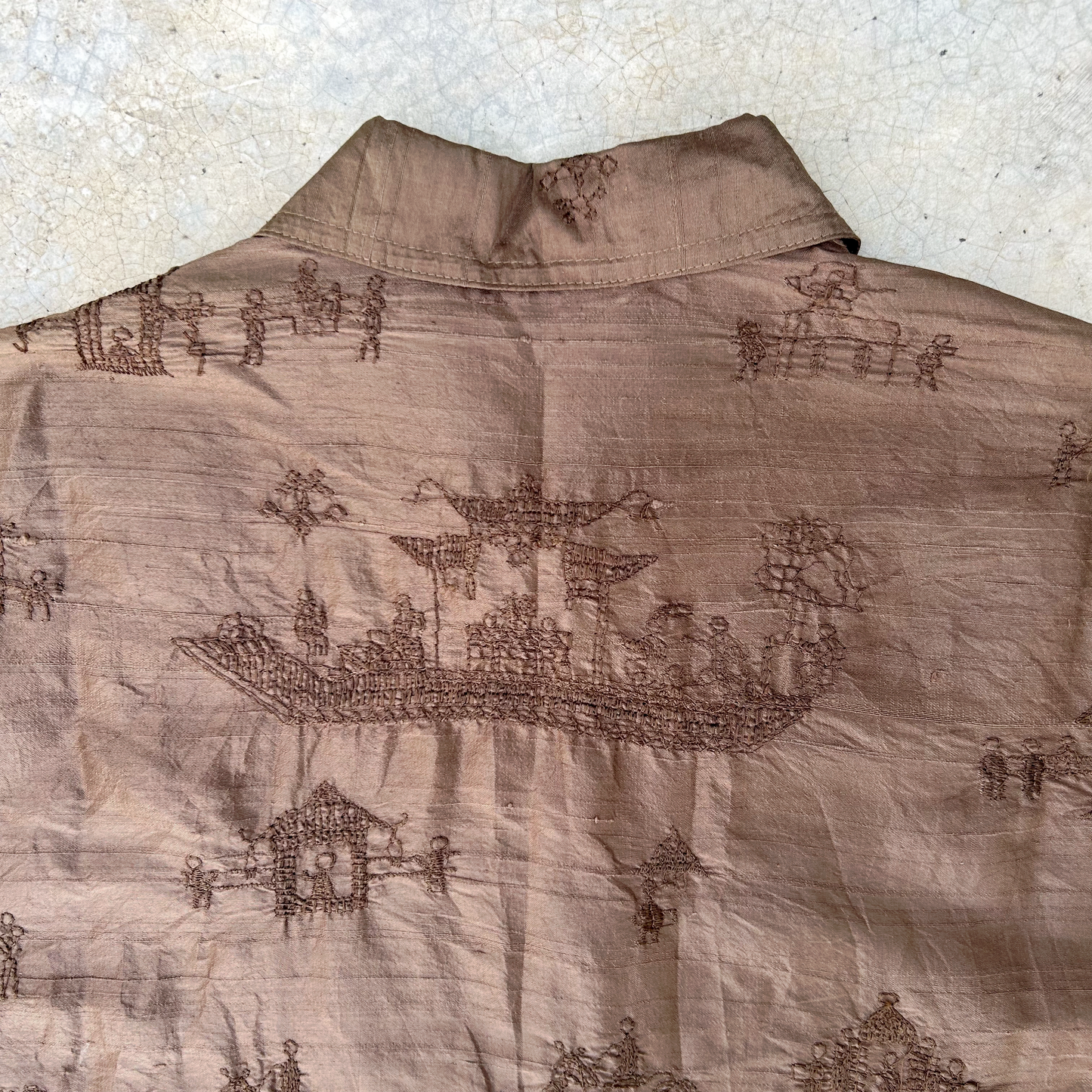 Vintage Silk Embroidered Shirt ‘’Chicos’’