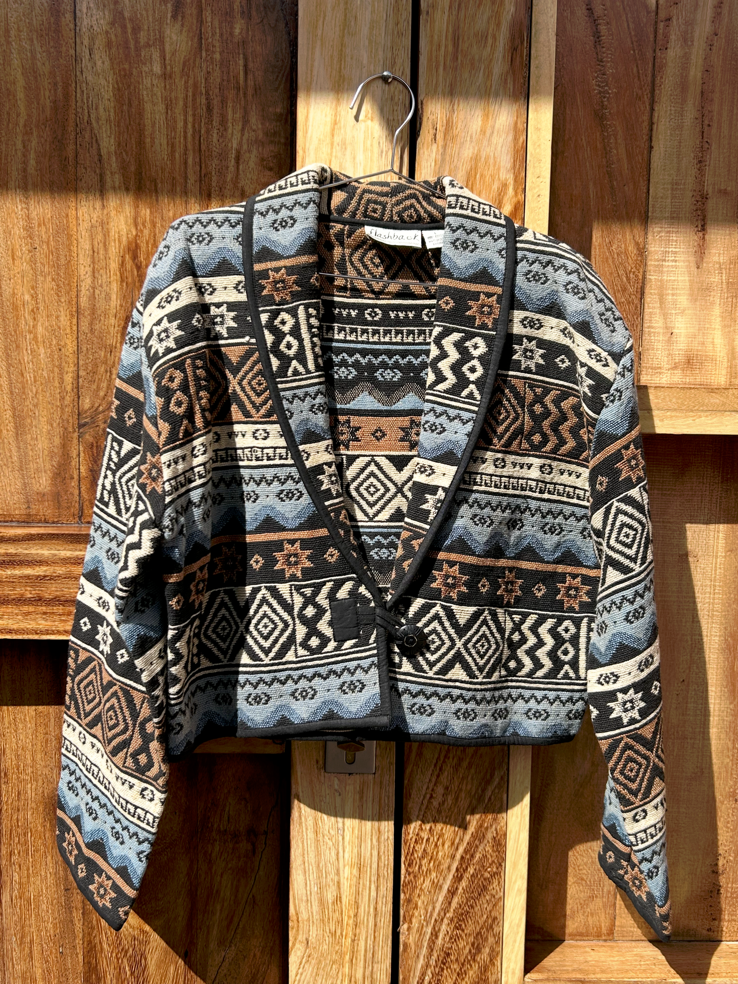 Vintage Cropped Cotton Tapestry Jacket ‘’Flashback’’