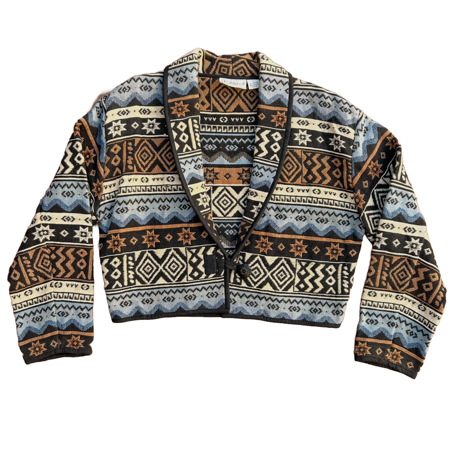 Vintage Cropped Cotton Tapestry Jacket ‘’Flashback’’