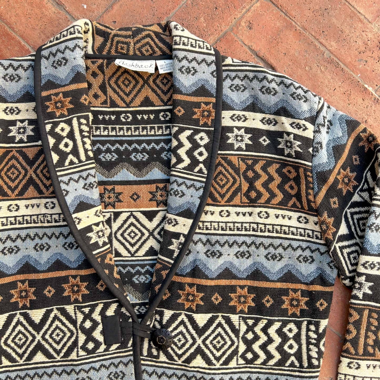 Vintage Cropped Cotton Tapestry Jacket ‘’Flashback’’