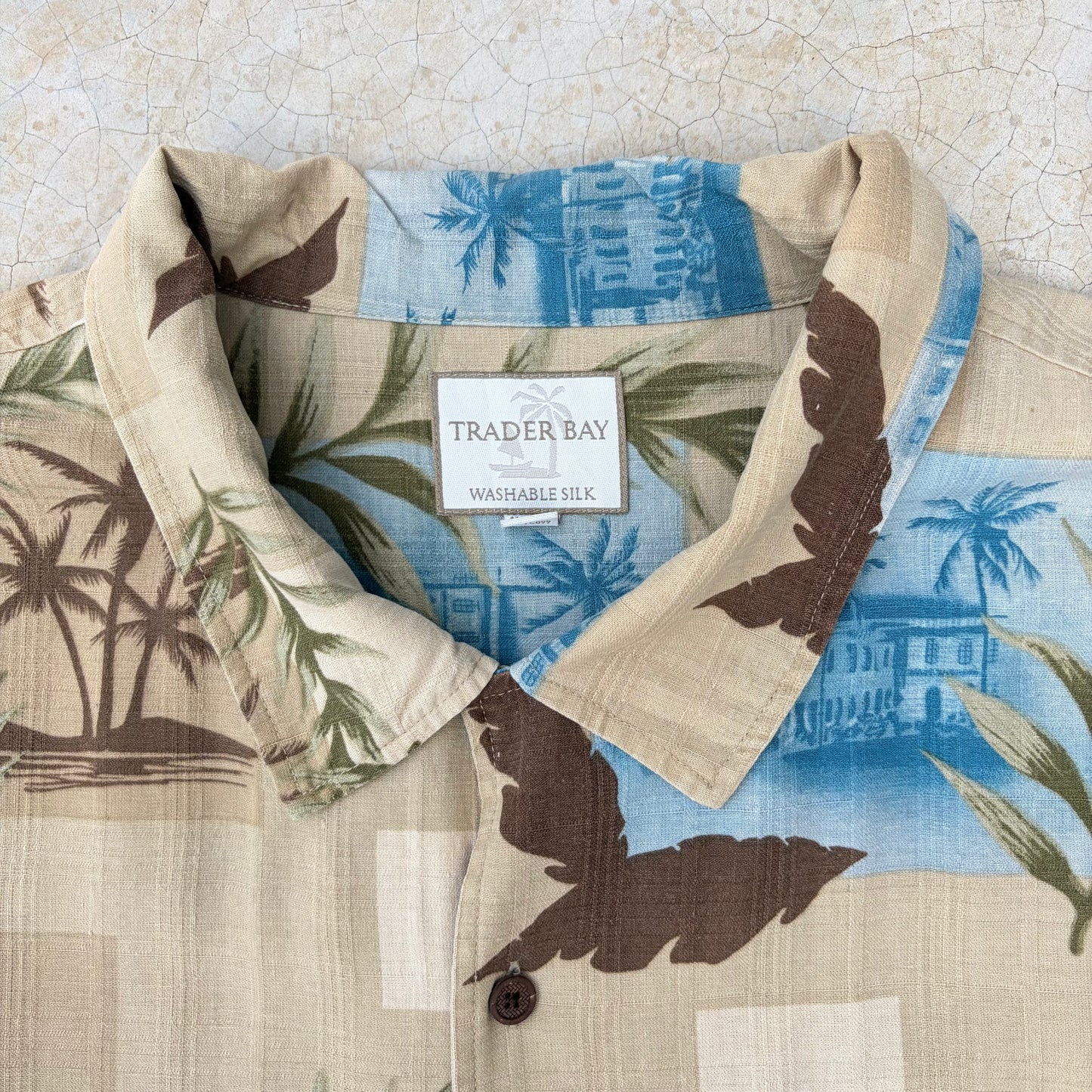 Vintage Hawaiian Silk Shirt ‘’Trader Bay’’