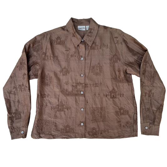 Vintage Silk Embroidered Shirt ‘’Chicos’’