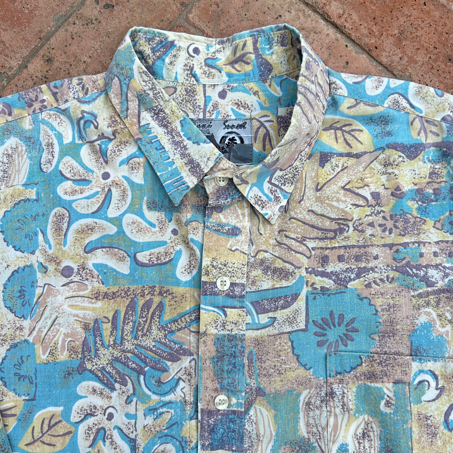 Vintage Cotton Blend Shirt ‘’Maui Sunset’’