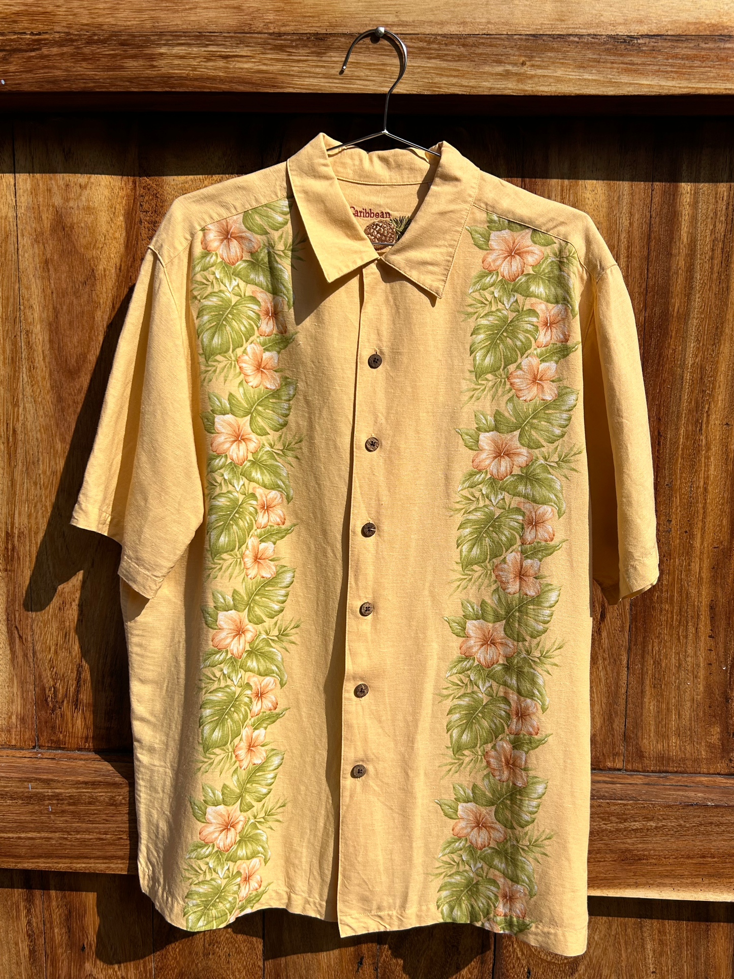 Vintage Hawaiian Linen Blend Shirt ‘’Caribbean’’