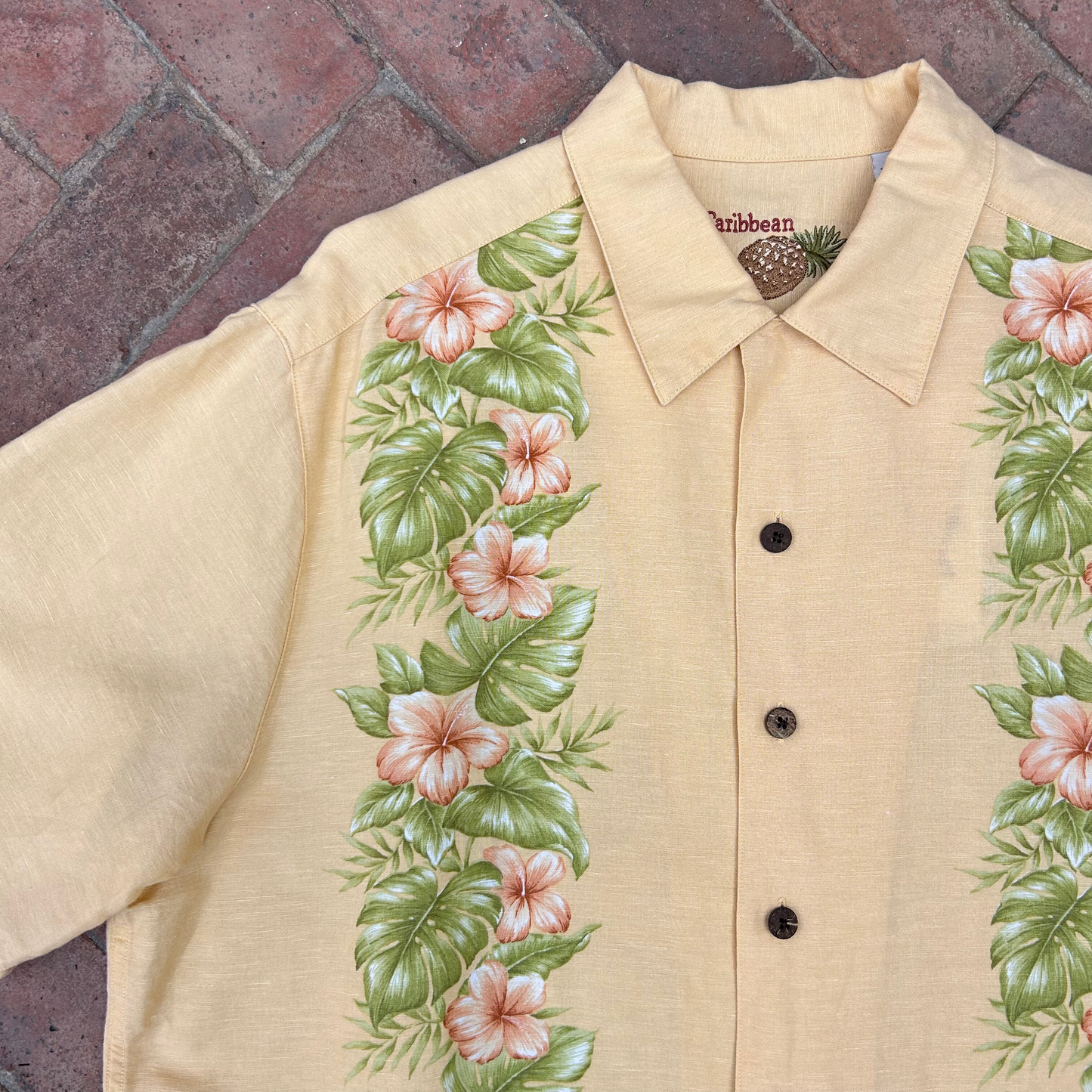 Vintage Hawaiian Linen Blend Shirt ‘’Caribbean’’