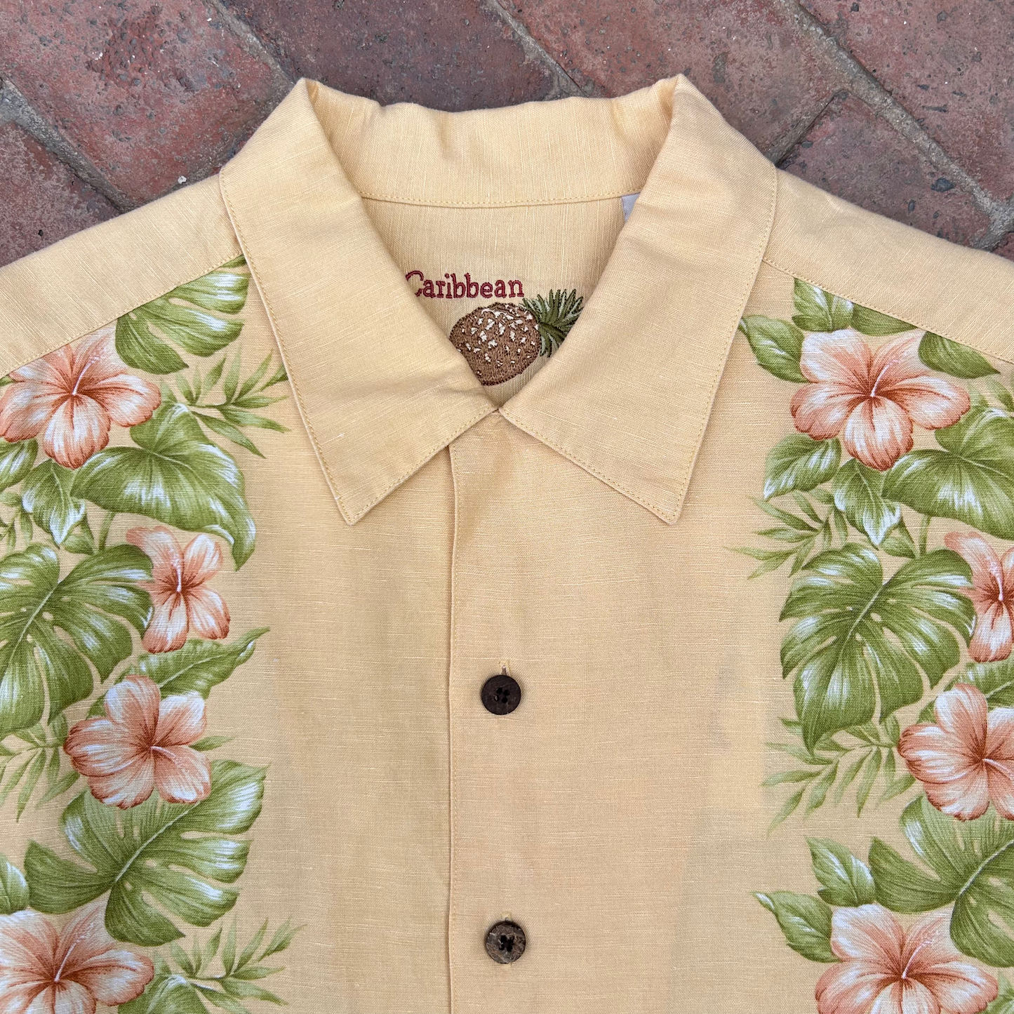 Vintage Hawaiian Linen Blend Shirt ‘’Caribbean’’