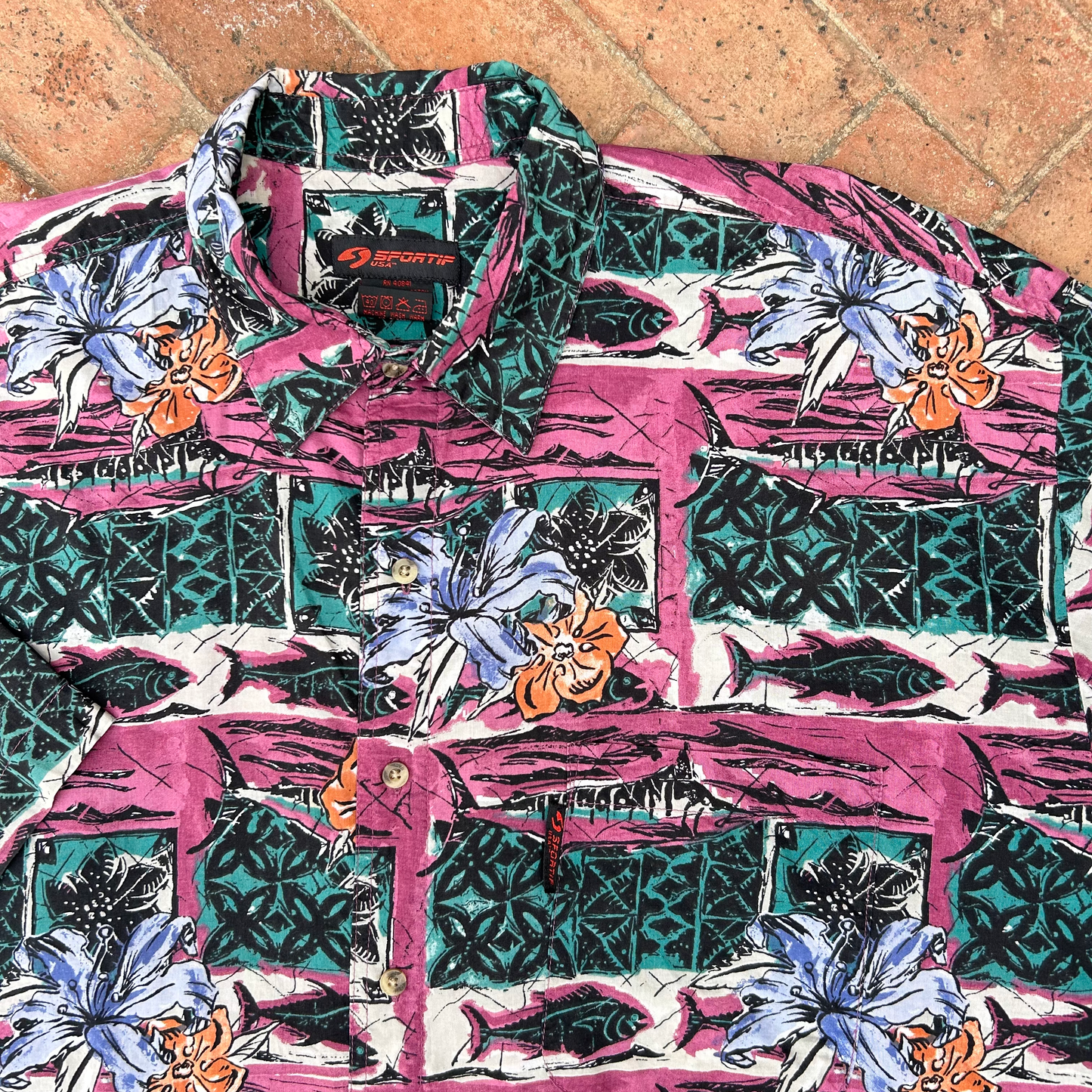 Vintage Hawaiian Cotton Shirt ‘’Sportif’’