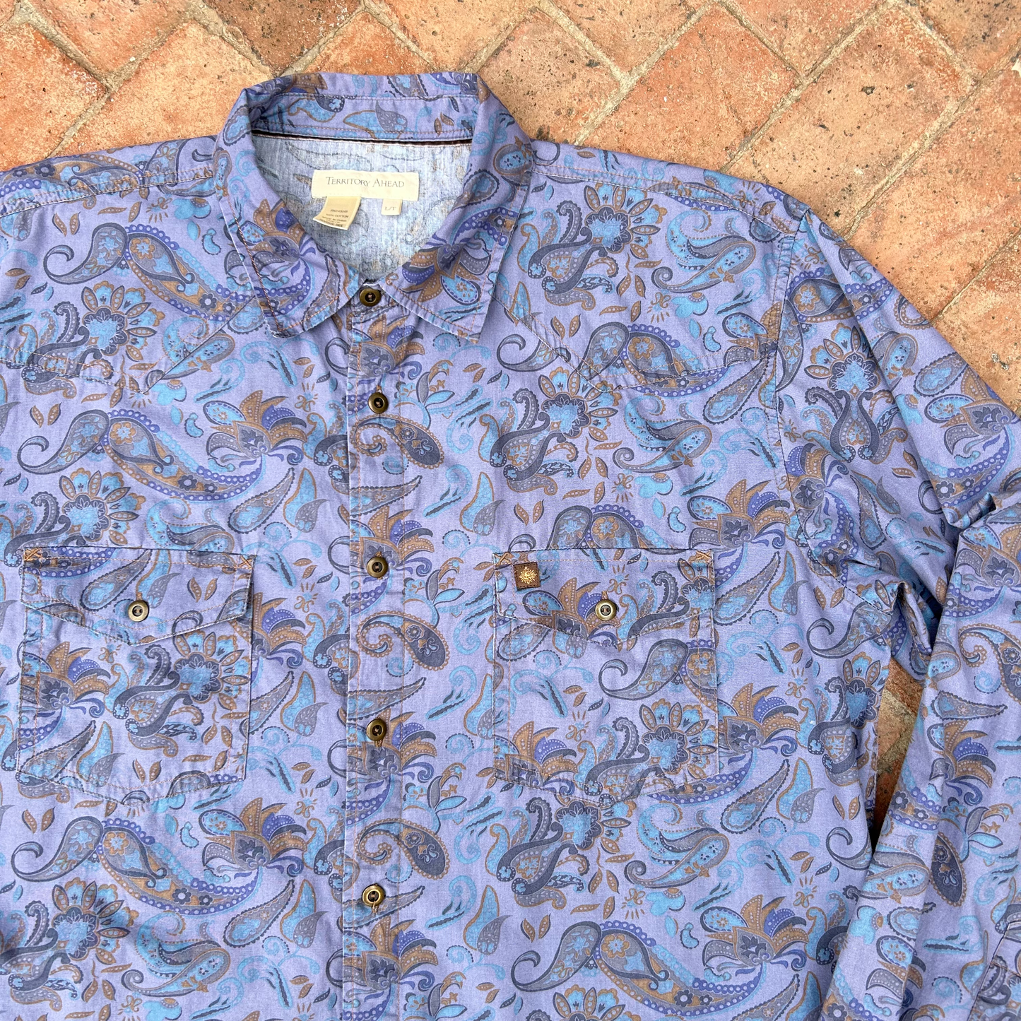 Vintage Western Cotton Shirt ‘’Territory Ahead’’