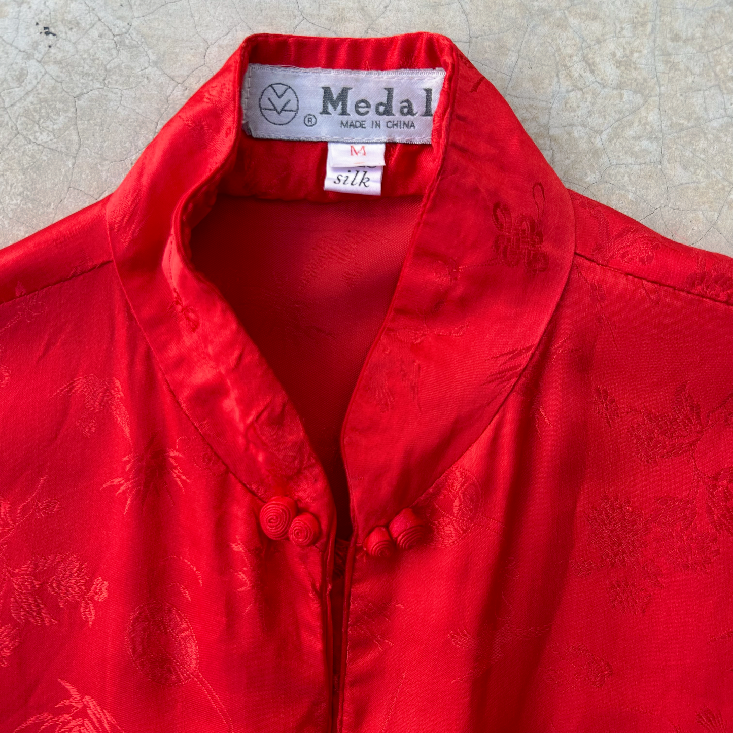 Vintage Silk Mandarin Collar Jacket ‘’Medal’’
