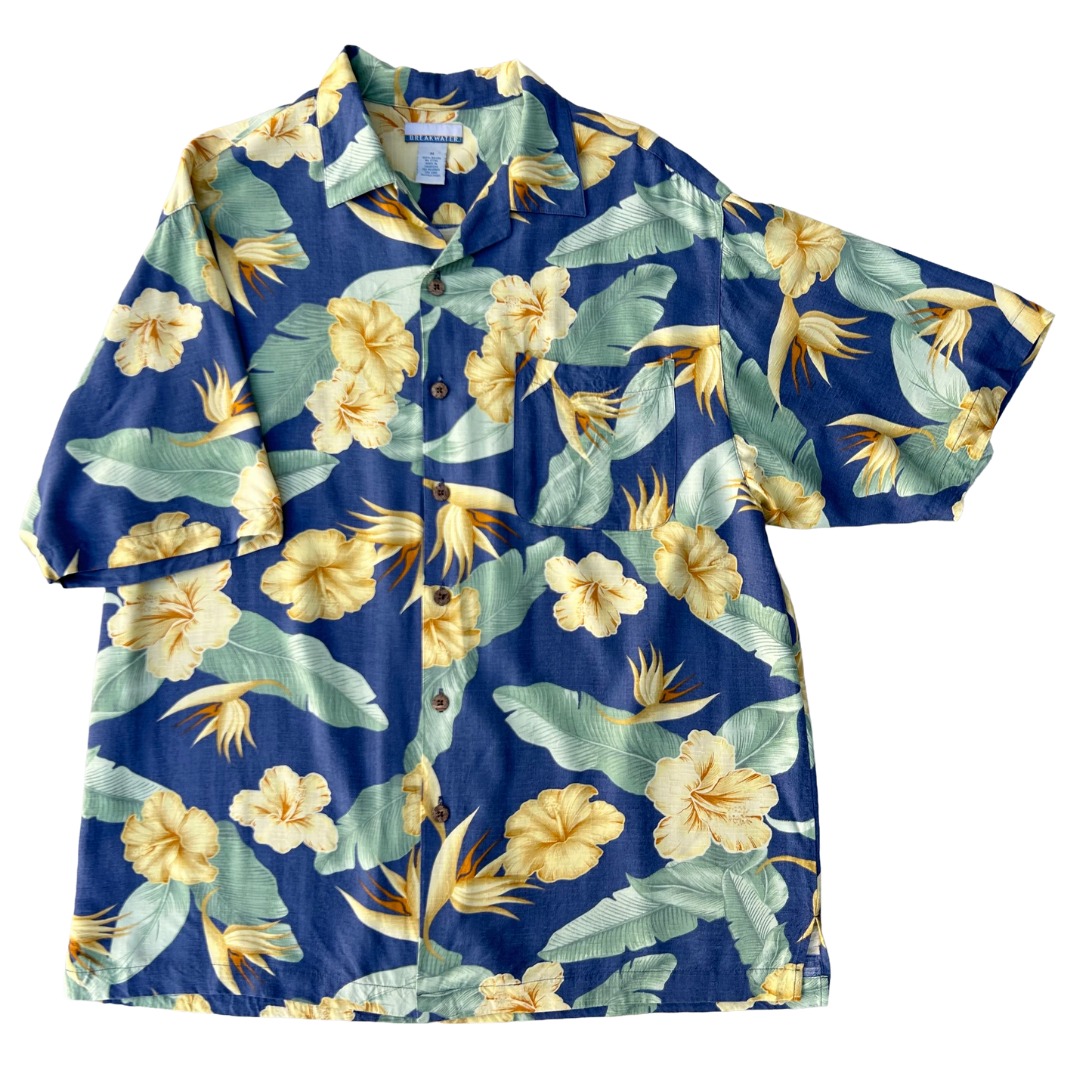 Vintage Hawaiian Rayon Shirt ‘’Break Water’’